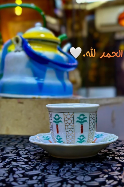 فنجان قهوه + نعلبکی طرح نخل ست ۶تایی