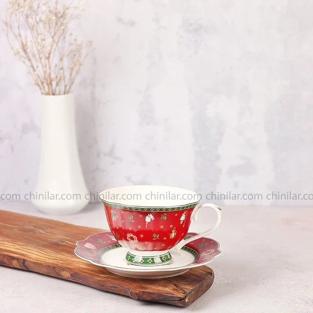 فنجان و نعلبکی طرح کریسمس تکی گوپان