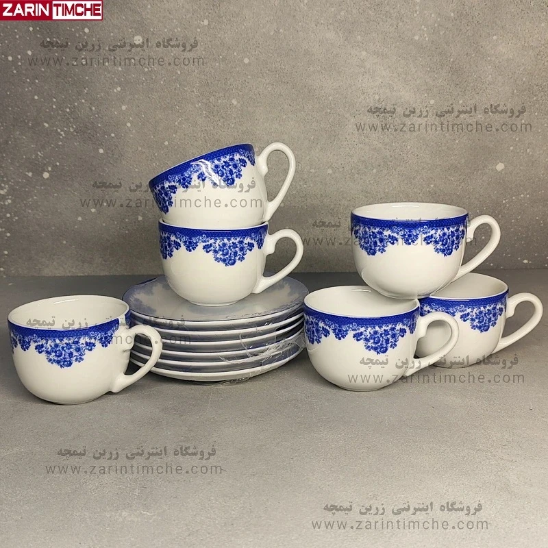 فنجان و نعلبکی چایخوری چینی زرین مدل فلورانس