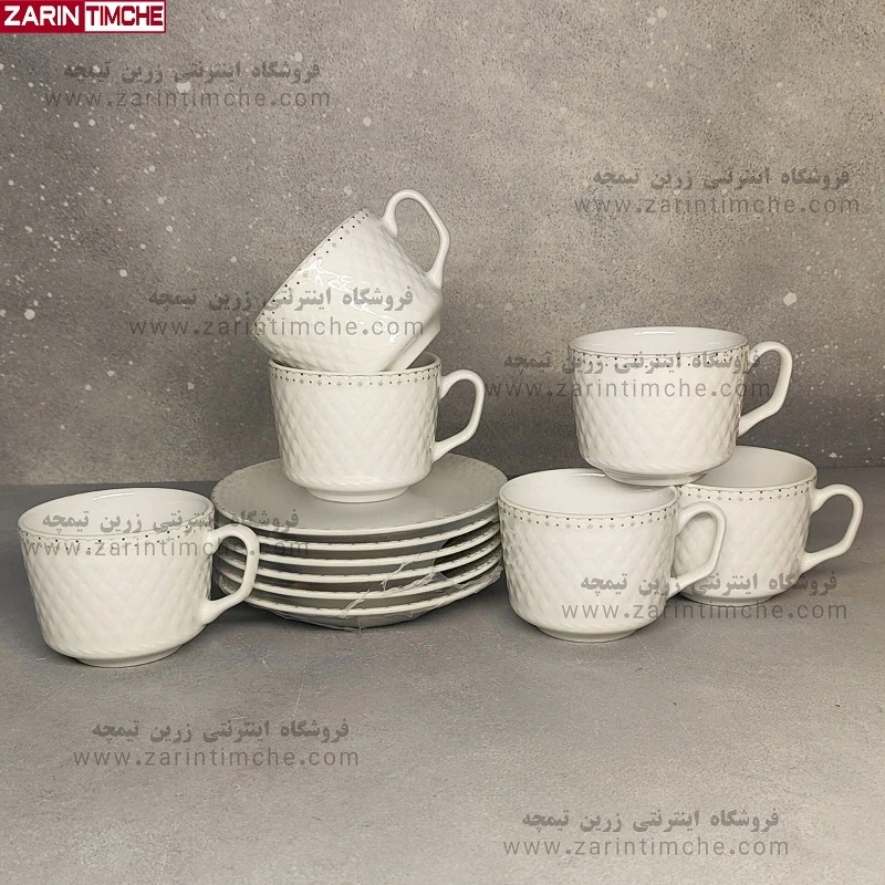 فنجان و نعلبکی چایخوری چینی زرین مدل لیون