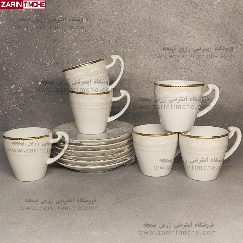 فنجان و نعلبکی چایخوری چینی لورین مدل دلناز
