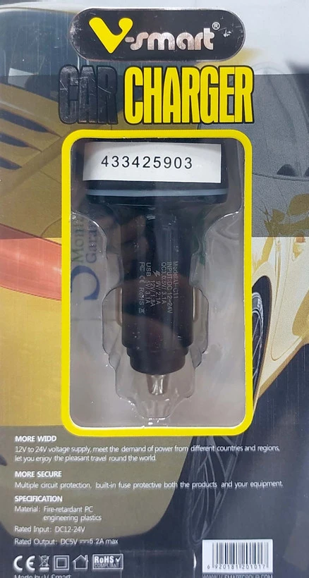 فندکی V-Smart مدل Vs-15 شارژ سریع Qc3 سه پورت اورجینال