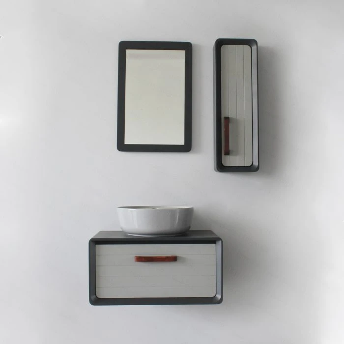 فول ست روشویی کابینتی مدل B-101 رنگ آنتراسیت/زیمنس
