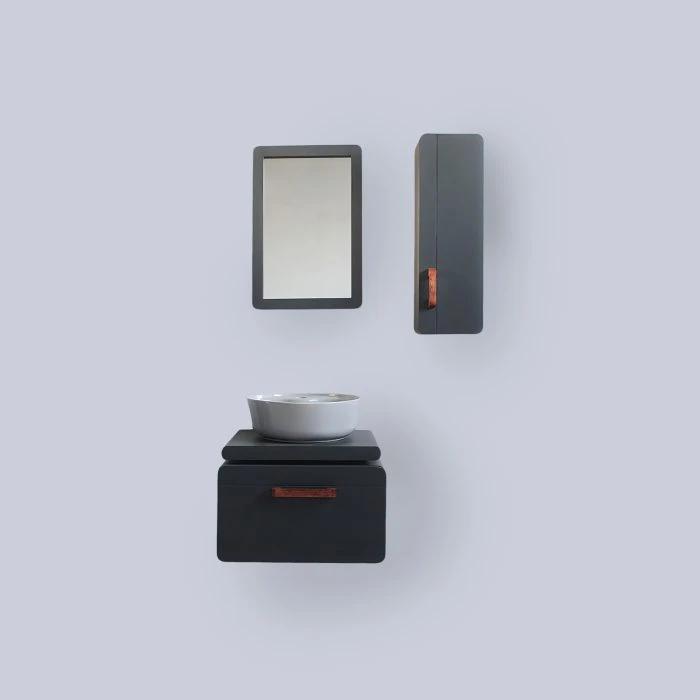 فول ست روشویی کابینتی مدل B-103 رنگ آنتراسیت