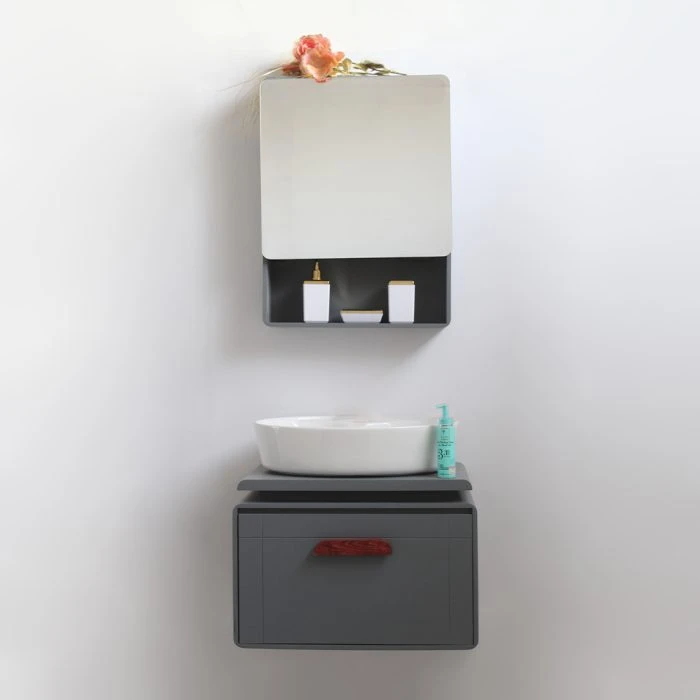 فول ست روشویی کابینتی مدل B-104 – رنگ فیلی (با سنگ سفید)