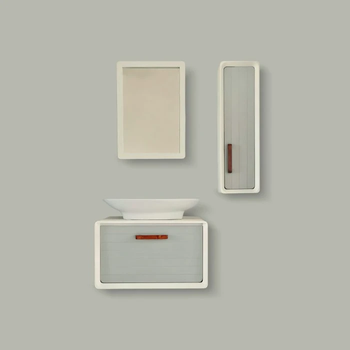 فول ست روشویی کابینتی مدل B-105 – رنگ سفید/زیمنس