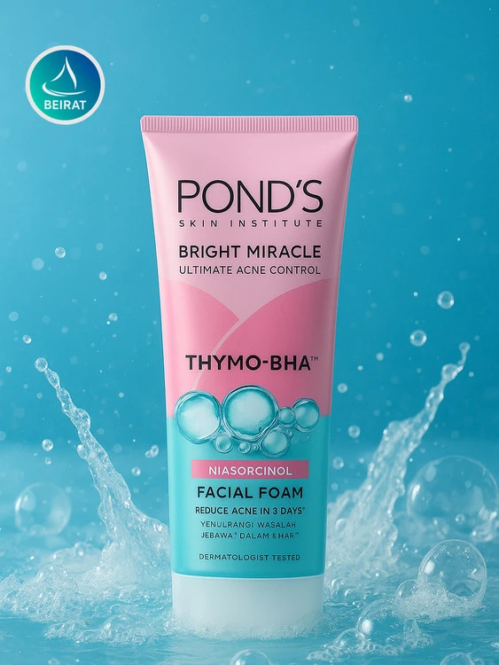 فوم شوینده صورت ضد جوش و روشن کننده پوندز PONDS مدل THYMO-BHA