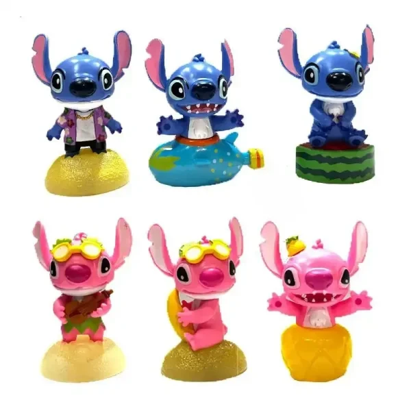 فیگور مدل لیلو و استیج Lilo and Stitch طرح پایه میوه‌ای مجموعه 6 عددی