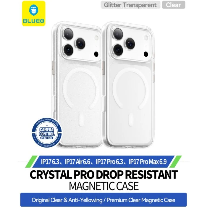 قاب BLUEO بلوو Crystal Clear Pro Drop Resistance With Magnetic کریستالی مگ سیف