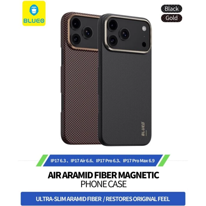 قاب BLUEO بلوو Plain Weave AIR Aramid Fiber-600D Magnetic الیاف مغناطیسی آرامید AIR با بافت ساده