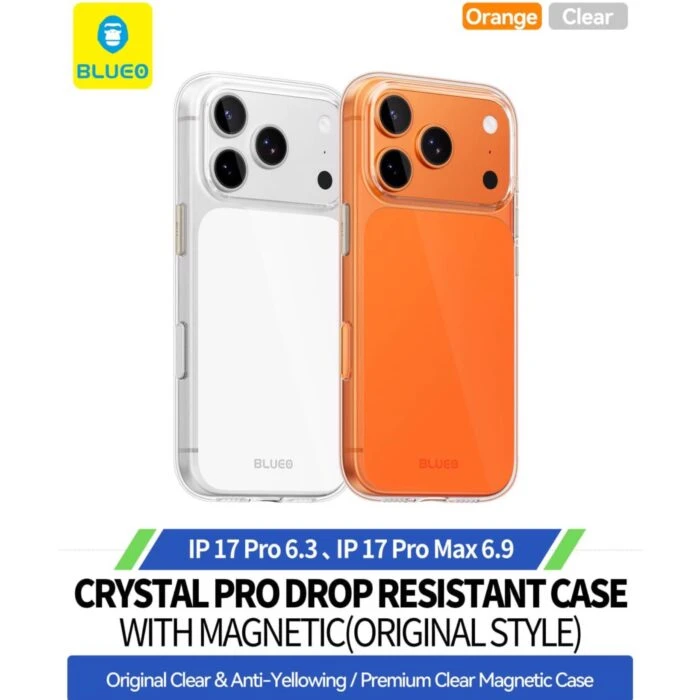 قاب BLUEO بلوو کریستالی مگ سیف Crystal Clear Pro Drop Resistance With Magnetic Orginal Style