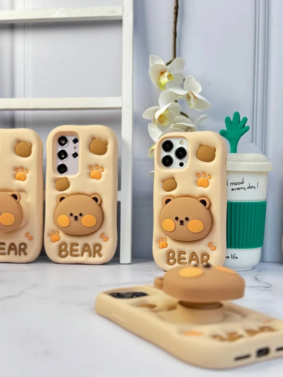 قاب Bear سیلیکونی استند شو آیفون ، سامسونگ ، شیائومی (کدC1519)