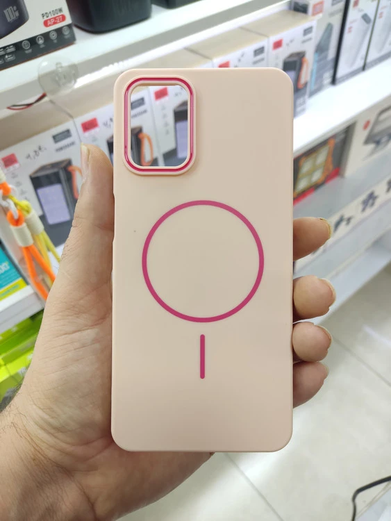 قاب C case طرح سیلیکون MagSafe مدل Samsung Galaxy A12 / M12 / F12 - صورتی (پک دار)