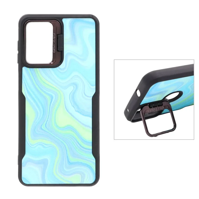قاب Case Pro آبرنگی لنز متال استندشو Samsung Galaxy A12 / M12 / F12 - طرح 167