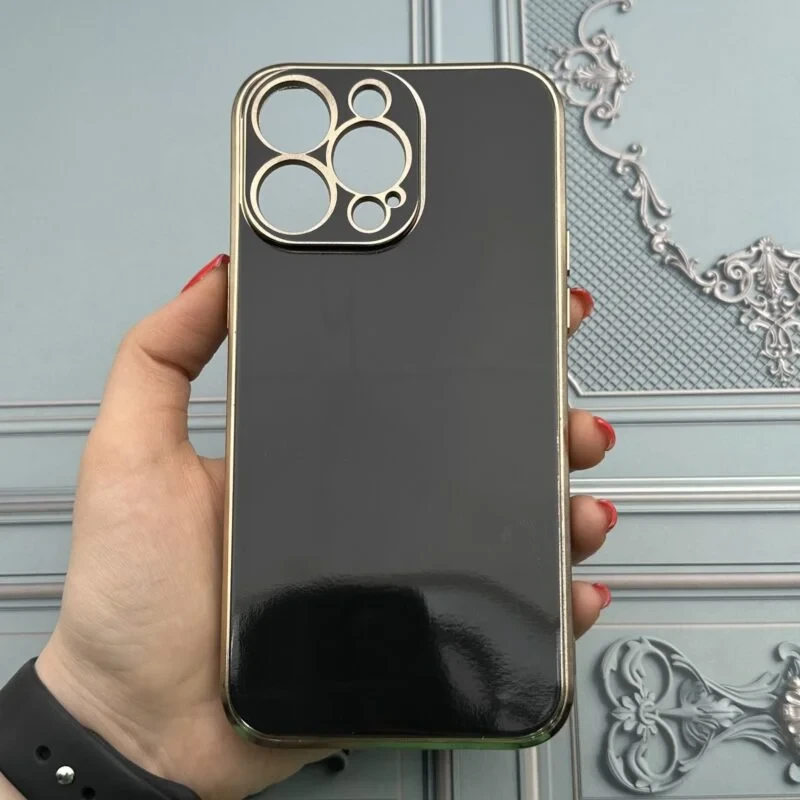 قاب My case چرمی iphone ۱۴ proMax مشکی / قاب آیفون ۱۴ پرومکس