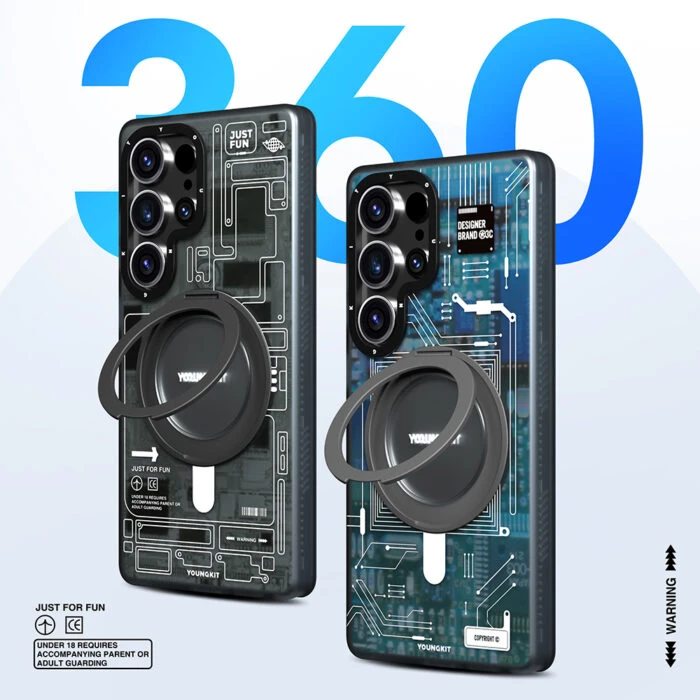 قاب YOUNGKIT یانگ کیت Technology Futuristic Circuit Board 360° Spin Magnetic Stand سامسونگ
