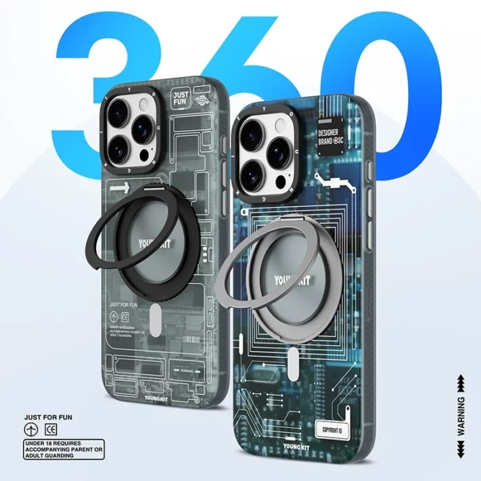 قاب YOUNGKIT یانگ کیت Technology Futuristic Circuit Board 360° Spin Magnetic Stand