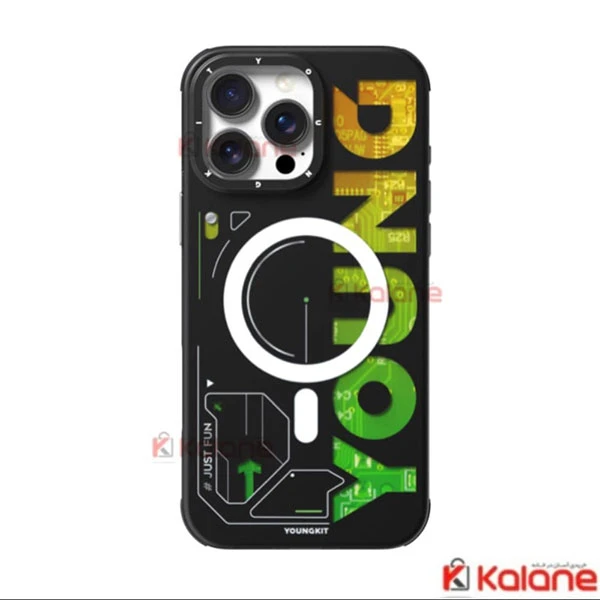 قاب Youngkit گوشی Apple iPhone 16 Pro مدل Futuristic Red Luminous Quicksand