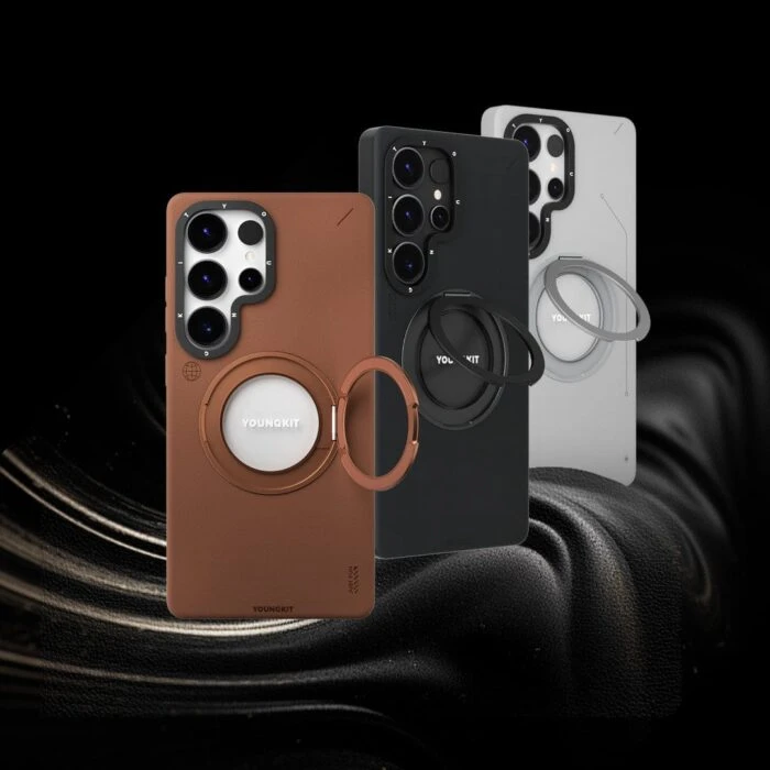 قاب Youngkit یانگ کیت Leather 360° Rotation Ring Stand Magsafe سامسونگ