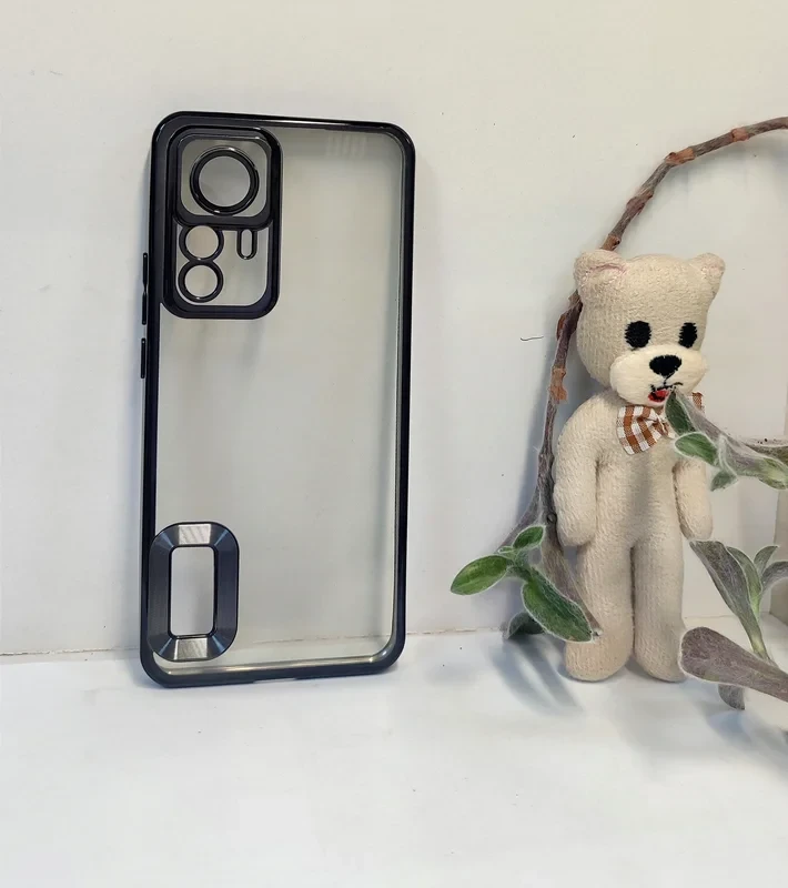 قاب fashion case. مدل شیائومی Note ۱۲.T/ شفاف کادر مشکب محافظ لنزدار