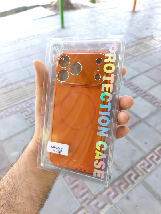 قاب protection case اورجینال مگ سیف فعال magsafe گوشی iphone 17 pro max رنگ نارنجی
