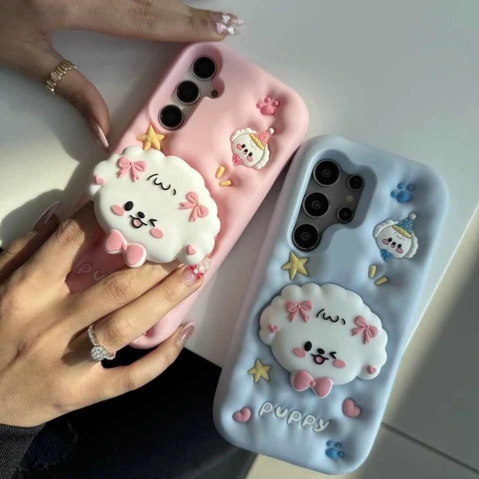 قاب puppy پاپ سوکتی آبی و صورتی کد C3401