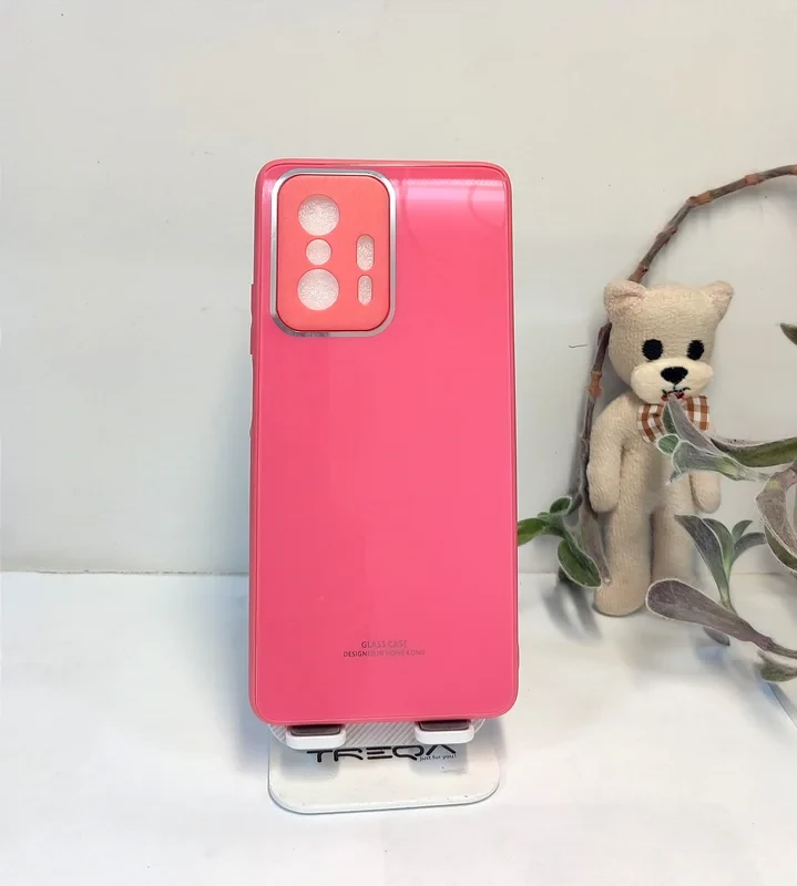 قاب silicone case مدل شیائومی note ۱۱ T /۱۱T pro./ صورتی محافظ لنزدار