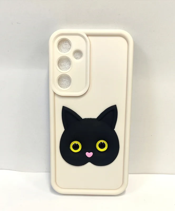 قاب solid case cat Design samsung galaxy A35 کرمی