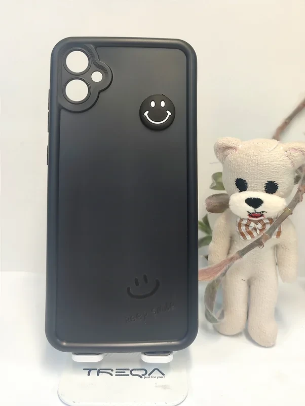 قاب solid case smile مدل.samsung galaxy A05 مشکی.طرح لبخند