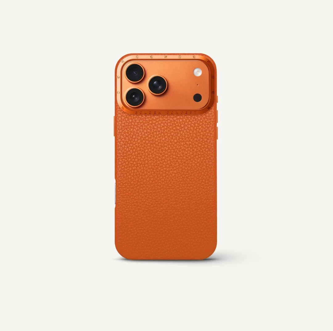 قاب آیفون 17- iPhone Case 17 - Full-Grain Leather - Orange