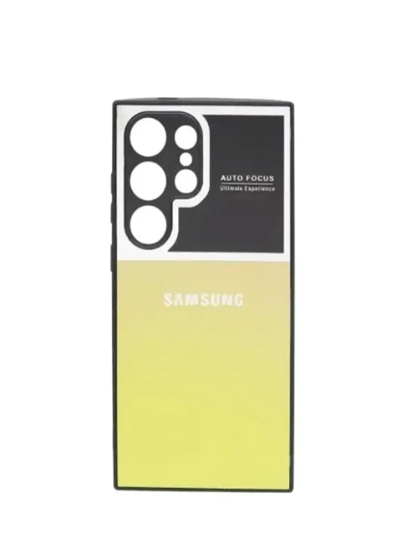 قاب دو رنگ دور لنز شیشه.samsung galaxy s24.زرد مشکی