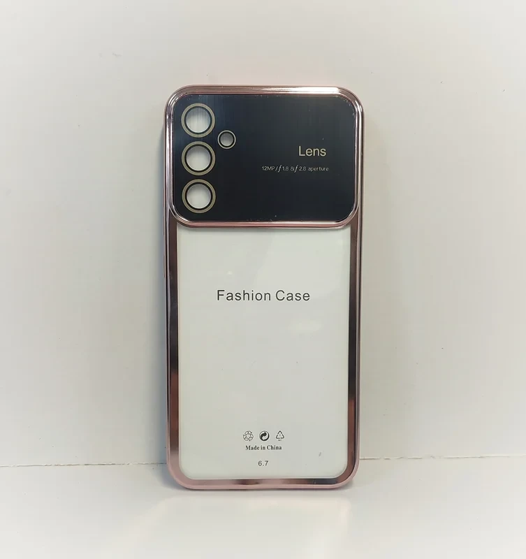 قاب دور رنگی محافظ شیشه samsung galaxy A34 گلد کد 2034