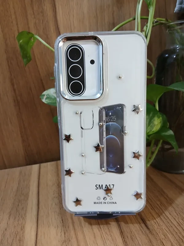 قاب رزینی طرح گل شفاف سامسونگ samsung galaxy a17