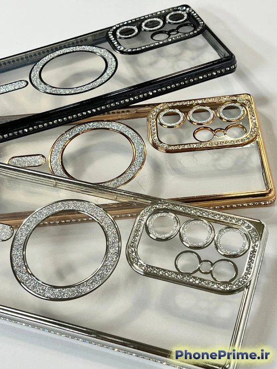 قاب سامسونگ S25 Ultra مدل نگین‌دار مجلسی Luxury Diamond | محافظ لنزدار (نقد و اقساط)