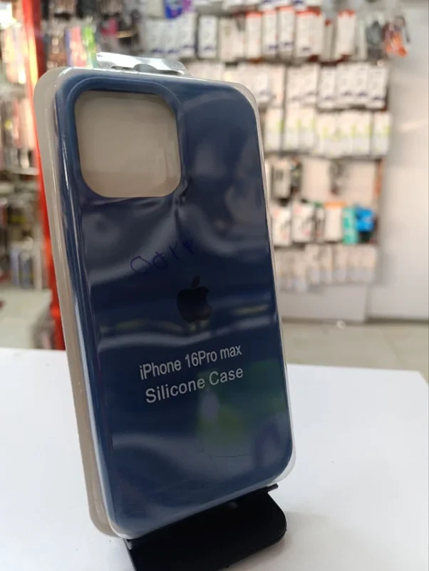 قاب سلیکون اورجینال آبی iPhone 16 Pro max