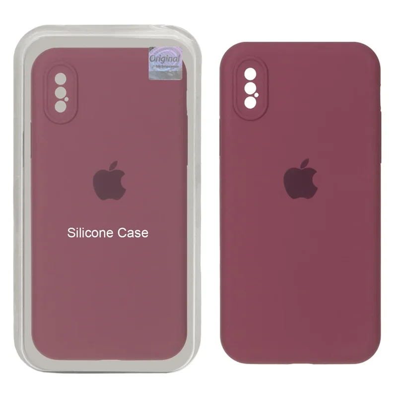 قاب سلیکون اورجینال زرشکی iPhone x/xs