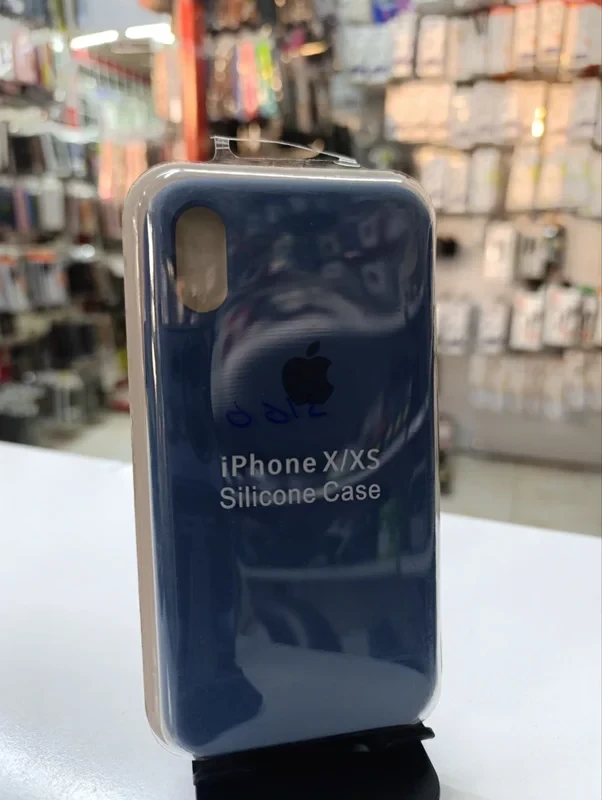 قاب سلیکون اورجینال سرمه ای iPhone x/xs
