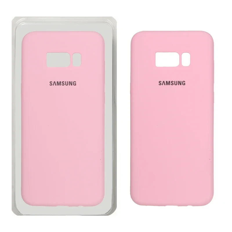 قاب سلیکون اورجینال صورتی Samsung s8 plus