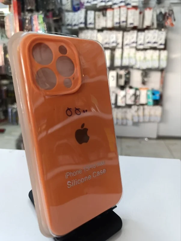 قاب سلیکون اورجینال نارنجی iPhone 15 Pro max
