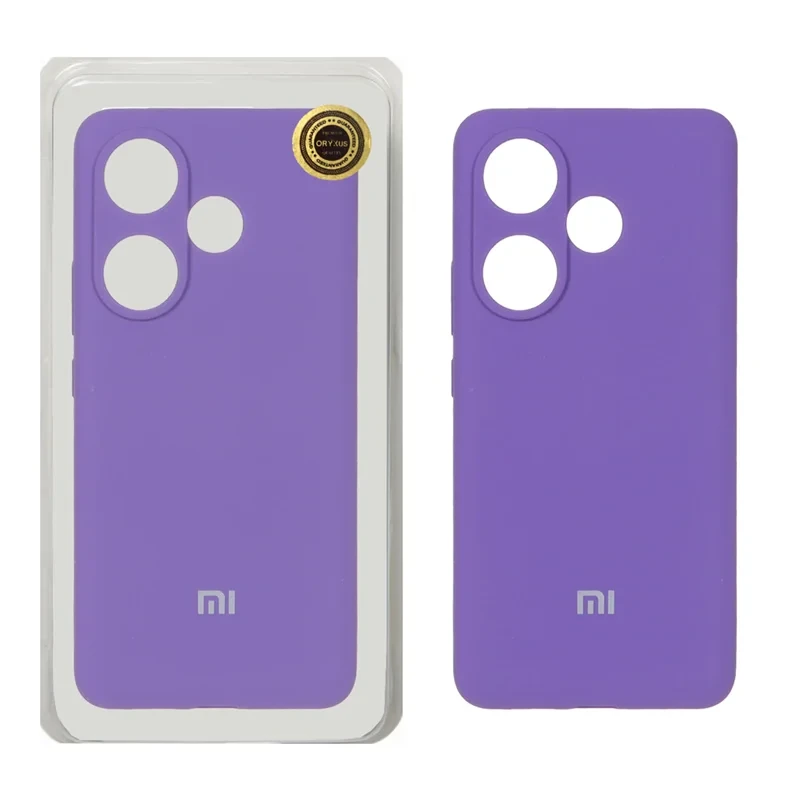 قاب سلیکون اورجینال پاک کنی بنفش xiaomi poco f6 5G