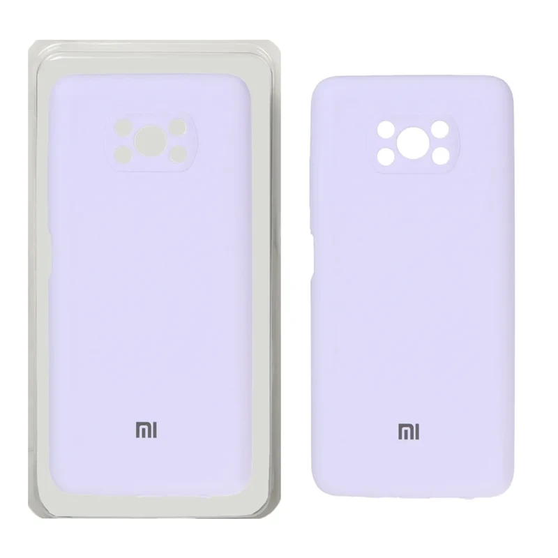 قاب سلیکون اورجینال پاک کنی بنفش xiaomi poco x3