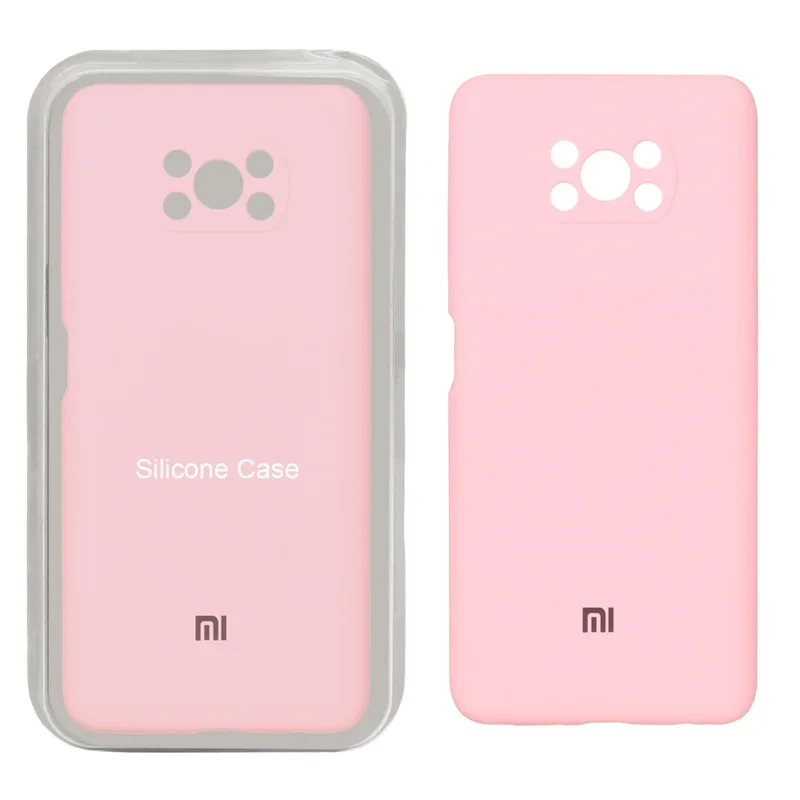 قاب سلیکون اورجینال پاک کنی صورتی xiaomi poco x3