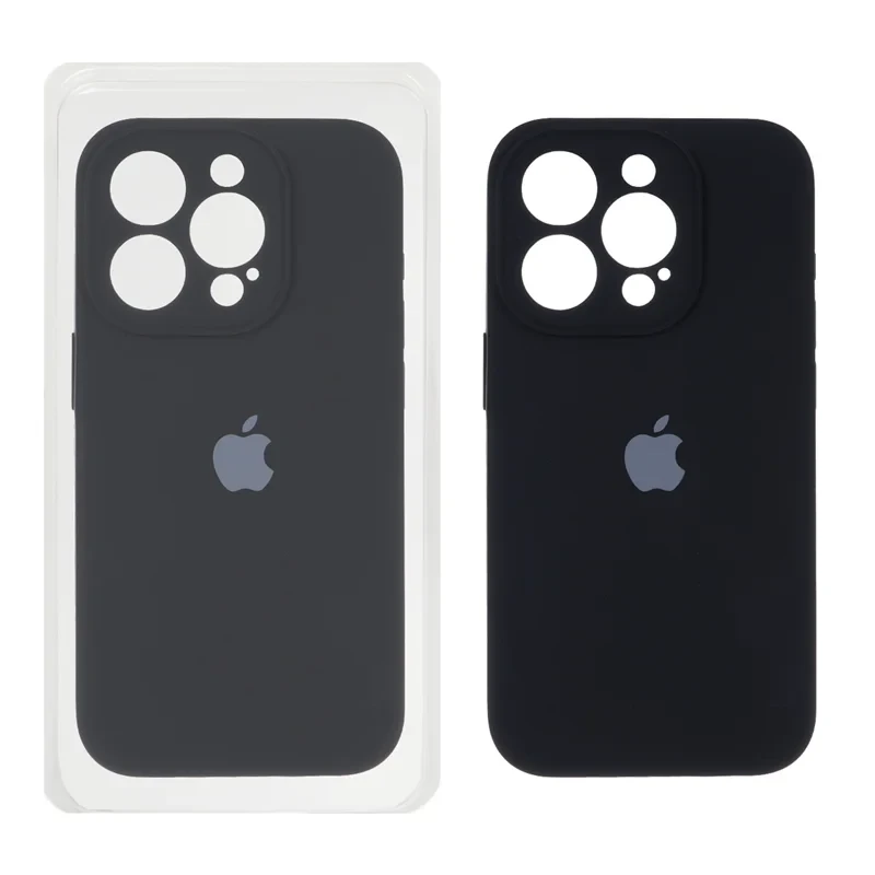قاب سلیکون اورجینال پاک کنی مشکی iPhone 15 pro