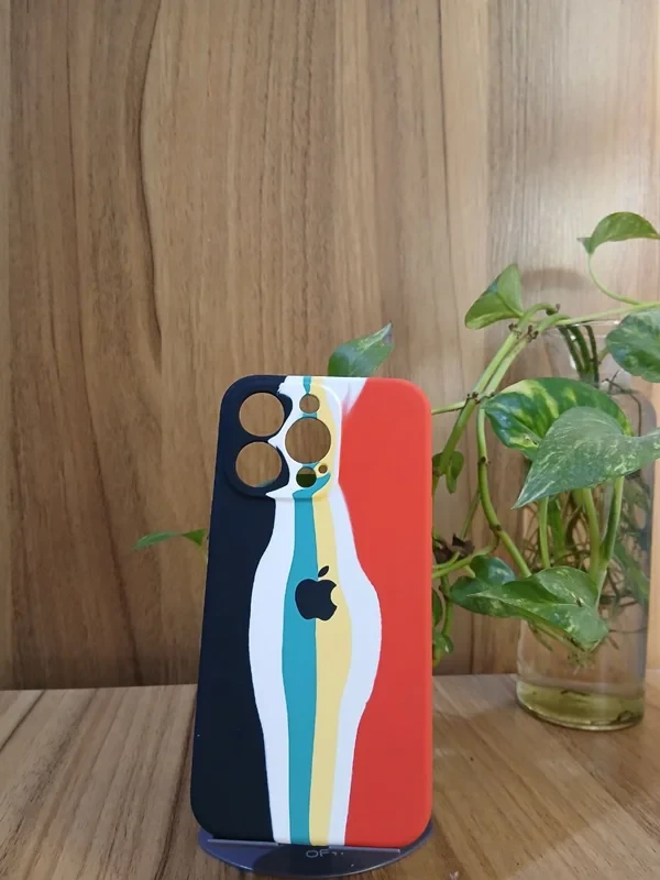 قاب سلیکون رنگین کمانی iphone 13 pro