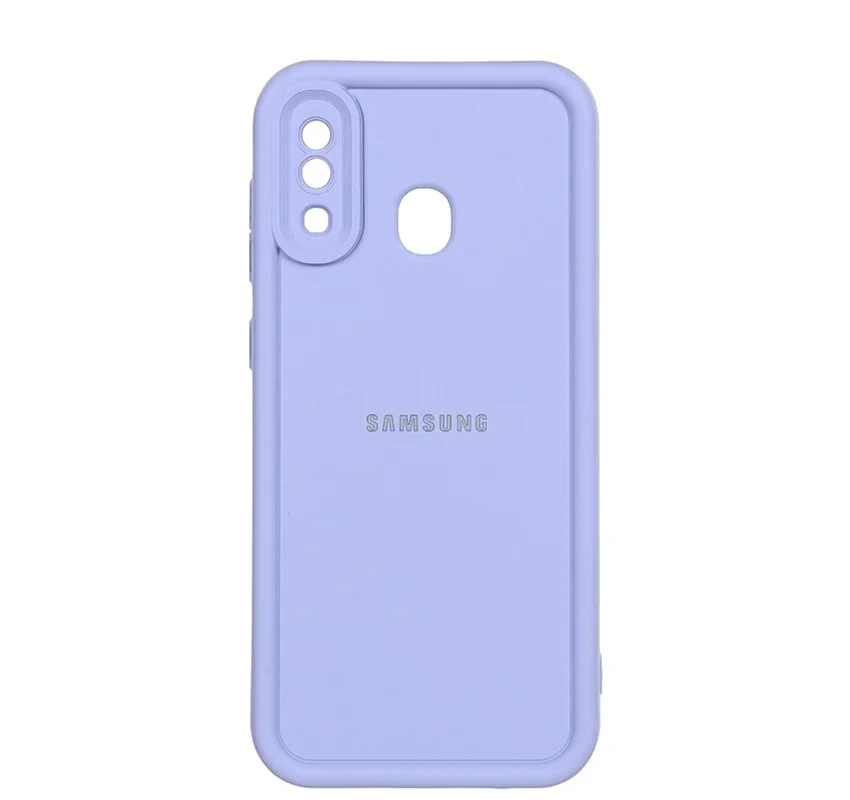 قاب سولید Galaxy A20 - Galaxy A30 سامسونگ طرح سیلیکونی Solid لوگو برجسته محافظ لنزدار یاسی