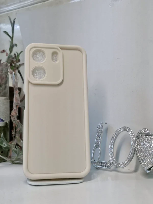قاب سولید سفید محافظ لنز دار xiaomi poco m6 5G