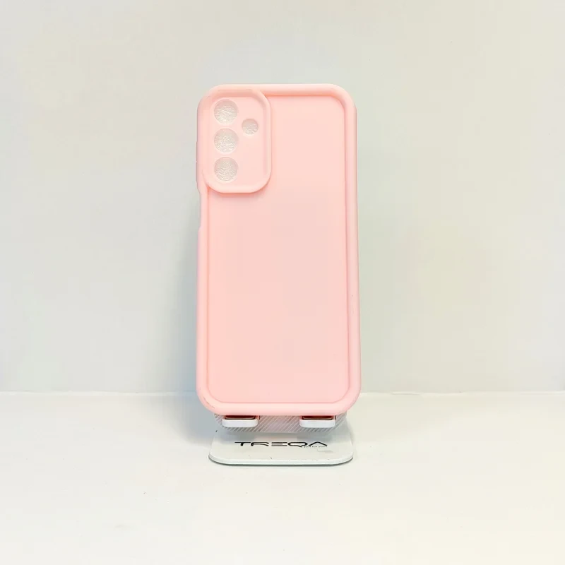 قاب سولید سیلیکونی صورتی محافظ لنزدار سامسونگ A۱۵/قاب samsung A۱۵