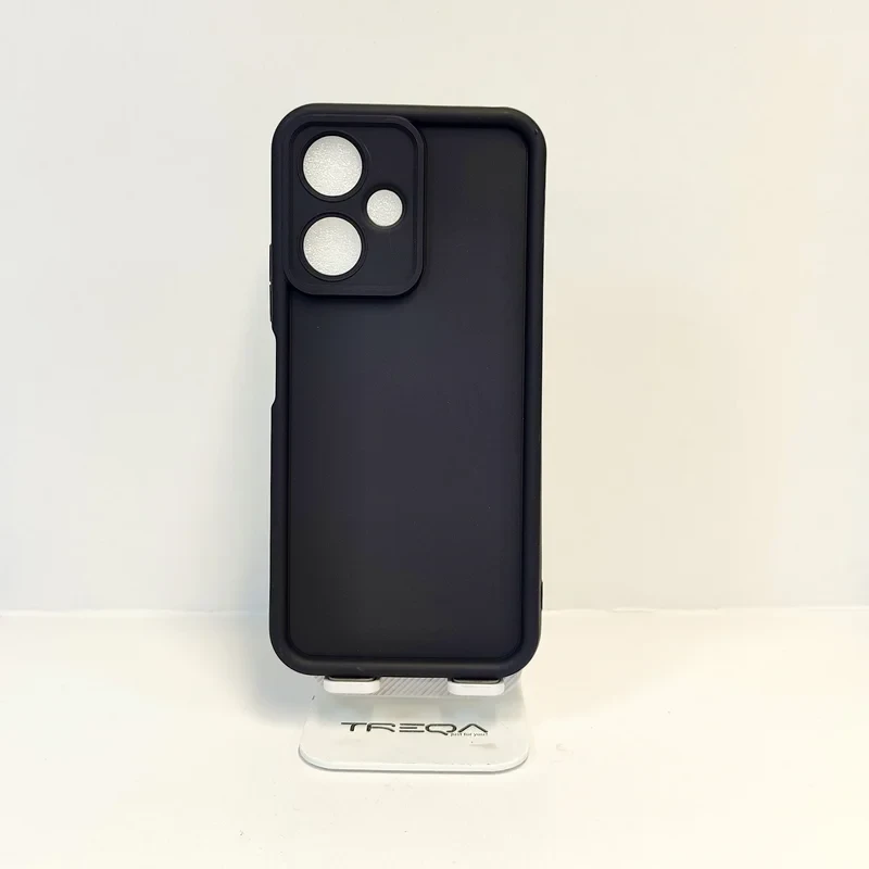 قاب سولید سیلیکونی محافظ لنزدار شیائومی پوکو M۶ ۵G /قاب xiaomi poco M ۶ مشکی