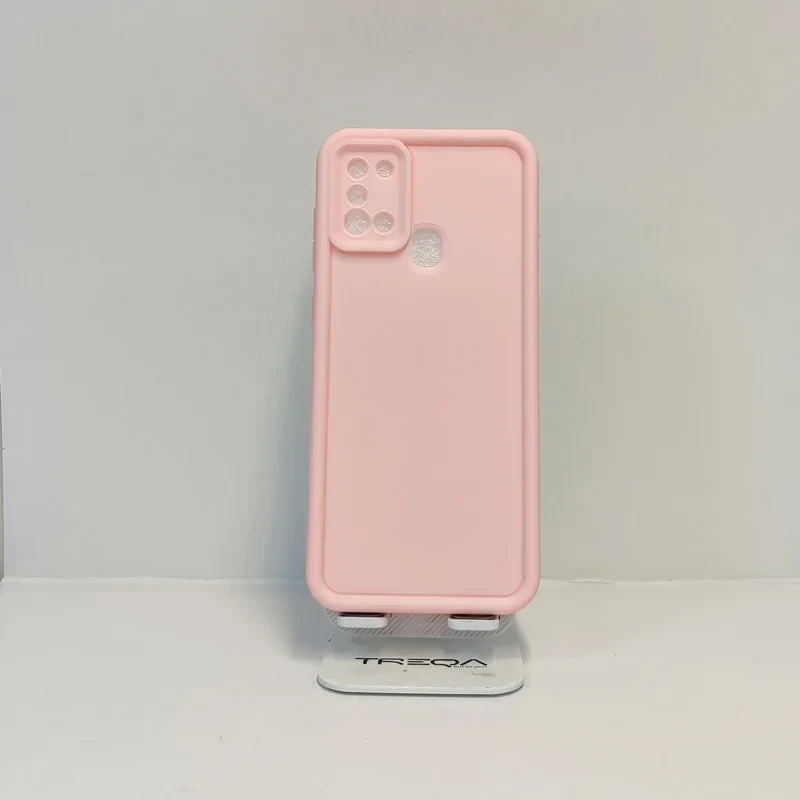 قاب سولید سیلیکونی محافظ لنزدار صورتی سامسونگ A۲۱s/قاب samsung