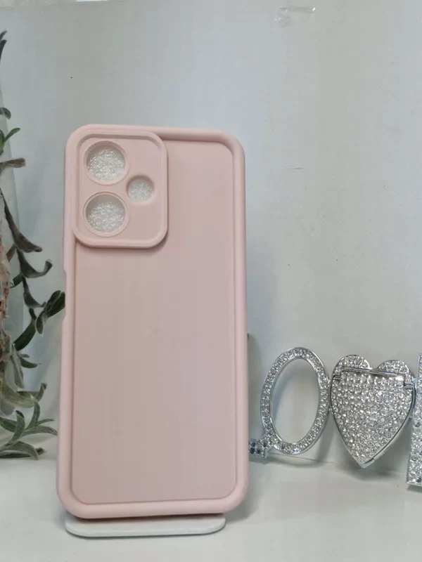 قاب سولید صورتی محافظ لنز دار xiaomi poco m6 5G